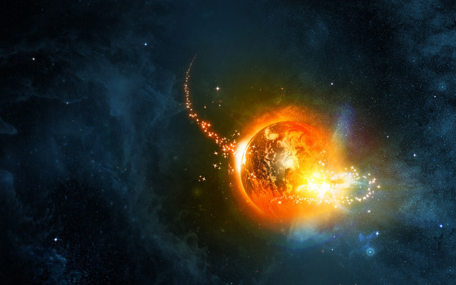 Space planet spiral fire smoke free wallpaper - medium preview image