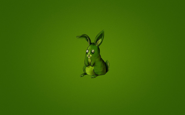 Green rabbit on green wall #2 free wallpaper - medium preview image