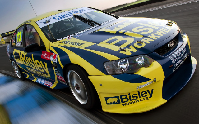 Yellow blue car track motion free wallpaper - medium preview image