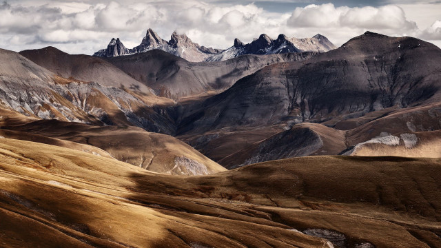 Mountain range snow capped cloudy #2 free wallpaper - medium preview image