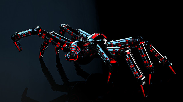 Robot red black lights dark free wallpaper - medium preview image