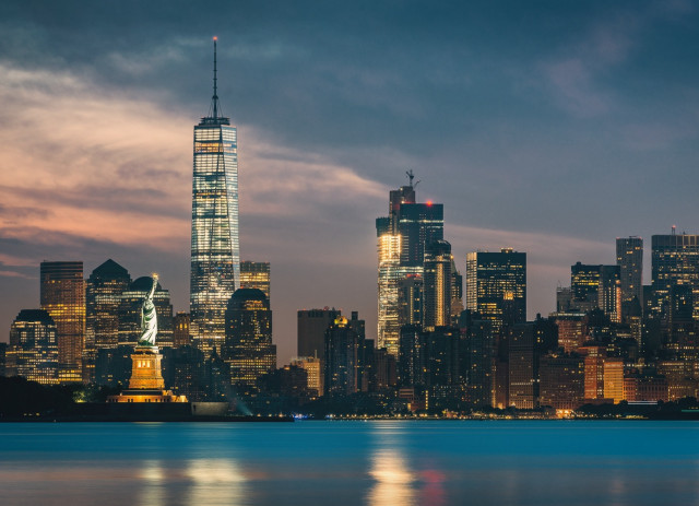 City skyline water tower bridge free wallpaper - medium preview image