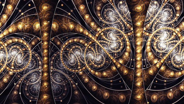 Golden black lightbulb fractals gear free wallpaper - medium preview image