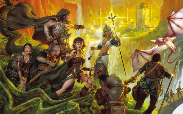 Fantasy forest dragon demon city free wallpaper - medium preview image