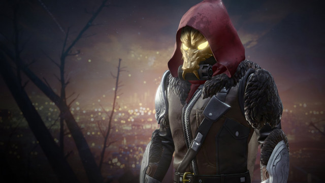 Red hoodie man forest night free wallpaper - medium preview image
