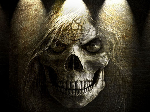 Creepy skull three lights demon #2 free wallpaper - medium preview image