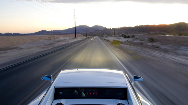 Desert road sunset car down free wallpaper - medium preview image