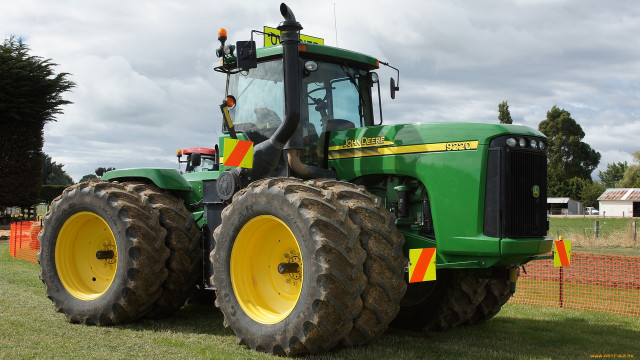 Tractor field fence house cloud free wallpaper - medium preview image