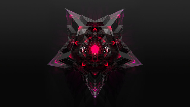 Red black abstract 3d glowing free wallpaper - medium preview image