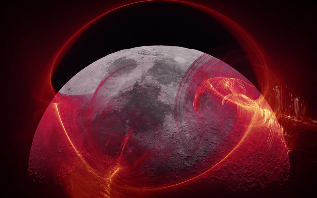 Red planet moon magic circle free wallpaper - medium preview image
