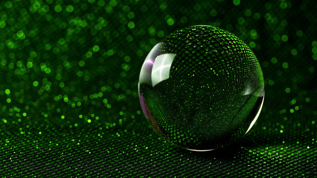 Shiny glass ball holography raytraced free wallpaper - medium preview image