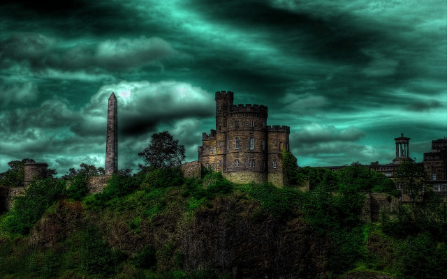 Castle hill cloudy sky tower free wallpaper - medium preview image