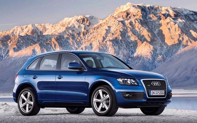 Blue car mountain lake 3d free wallpaper - medium preview image