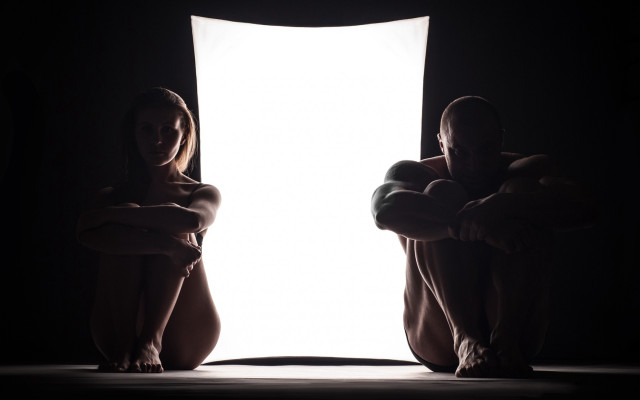 Man woman crossed arms white free wallpaper - medium preview image