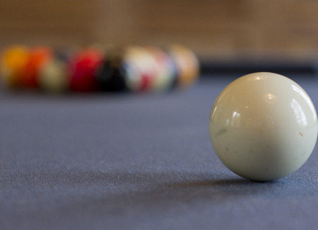 Pool ball on table with free wallpaper - medium preview image
