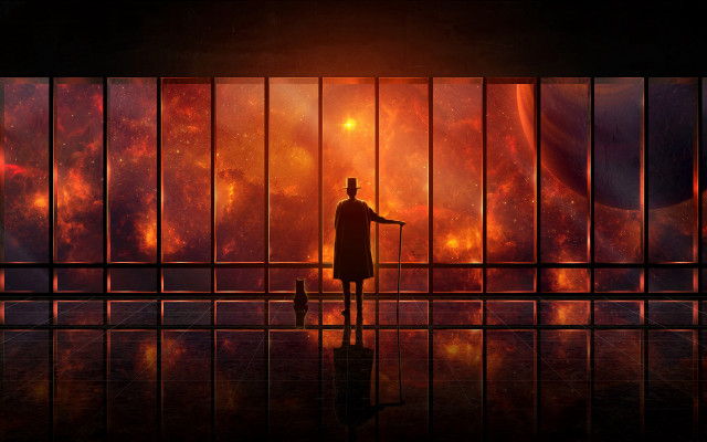 Man standing fence space background free wallpaper - medium preview image
