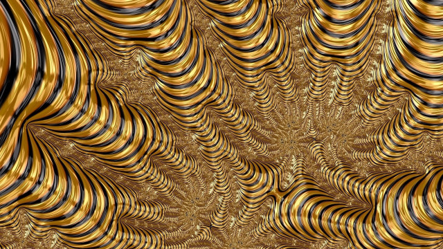 Gold black abstract wavy curves free wallpaper - medium preview image
