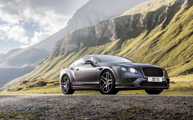 Silver bentley mountain road cloudy free wallpaper - medium preview image