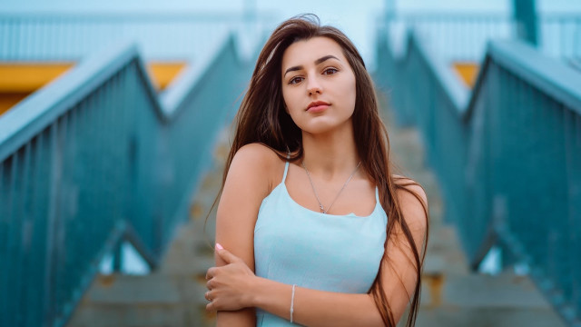 Elina karimova bridge portrait bokeh free wallpaper - medium preview image