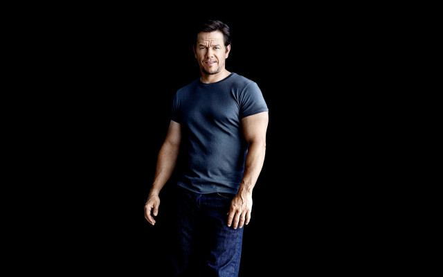 Man blue shirt standing dark free wallpaper - medium preview image