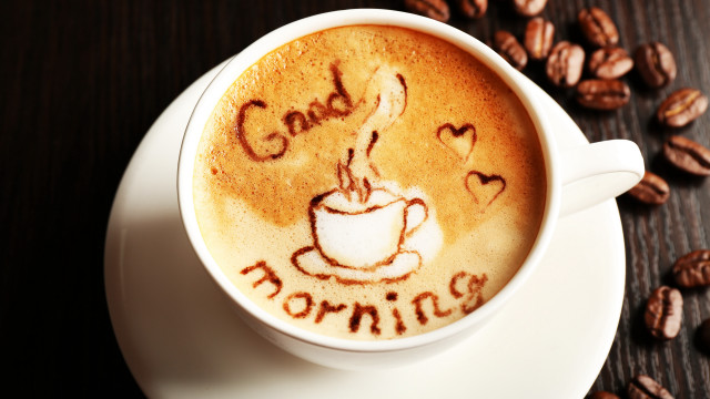 Coffee drawing saucer beans spoon free wallpaper - medium preview image