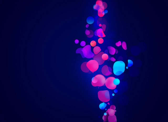 Blue purple pink 3d bokeh free wallpaper - medium preview image