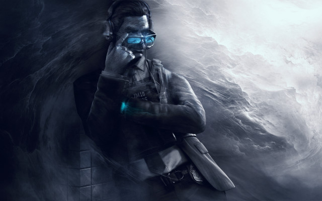 Man suit goggles gun blue free wallpaper - medium preview image