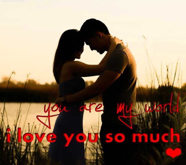 Couple hugging lake you are free wallpaper - medium preview image