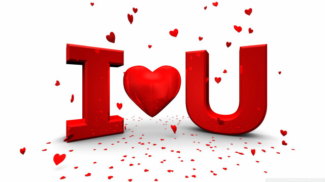 Red love letter heart scattered free wallpaper - medium preview image