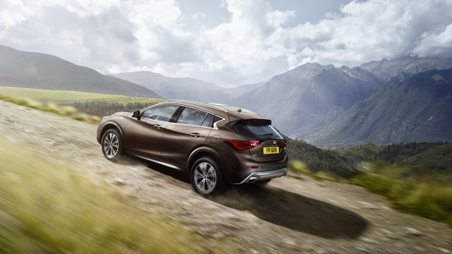 Brown car dirt road mountains free wallpaper - medium preview image