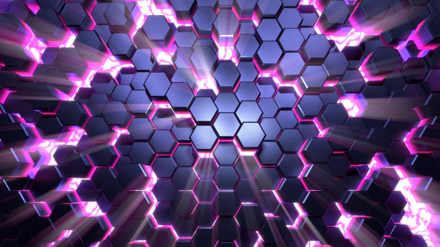 Holographic hexagon light center purple free wallpaper - medium preview image