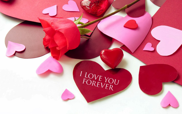 Rose hearts love you forever free wallpaper - medium preview image