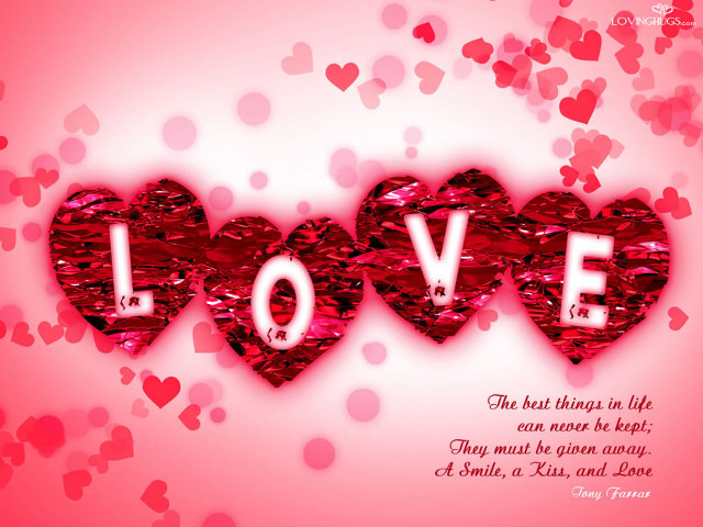 Valentines day message hearts confetti free wallpaper - medium preview image