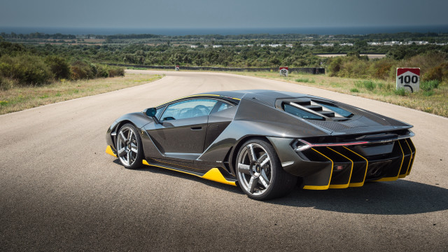 Grey yellow sportscar road speedlimit free wallpaper - medium preview image