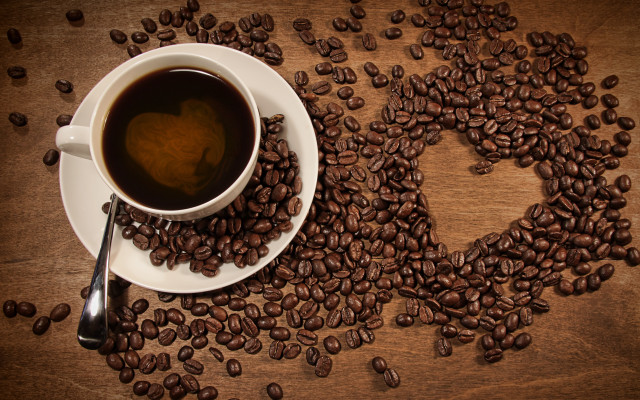 Coffee heart cookie spoon beans free wallpaper - medium preview image