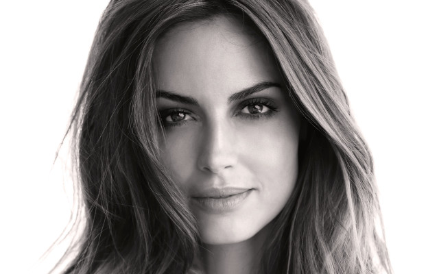 Woman longhair smile blackandwhite portrait free wallpaper - medium preview image