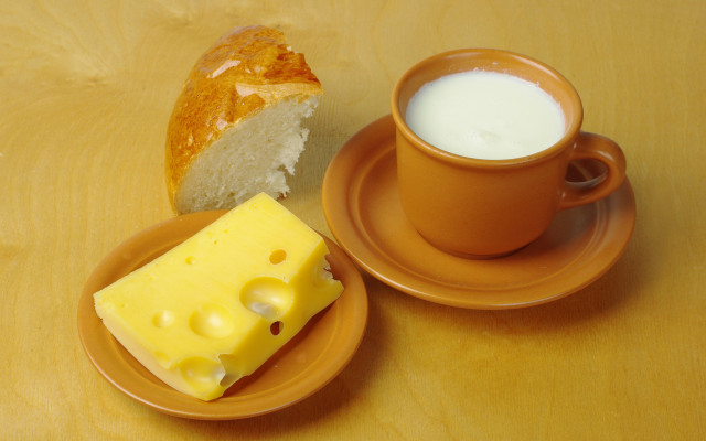 Bread milk table plate food free wallpaper - medium preview image