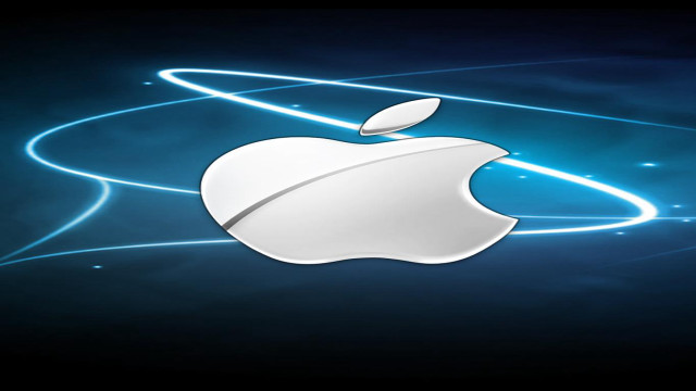 Apple logo dark blue lines free wallpaper - medium preview image