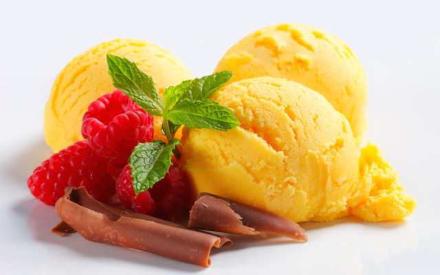 Ice cream raspberries chocolate mint free wallpaper - medium preview image