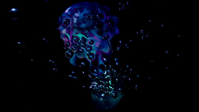 Blue purple liquid floating bubbles free wallpaper - medium preview image