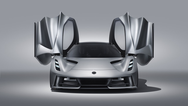 Silver sports car open doors #5 free wallpaper - medium preview image