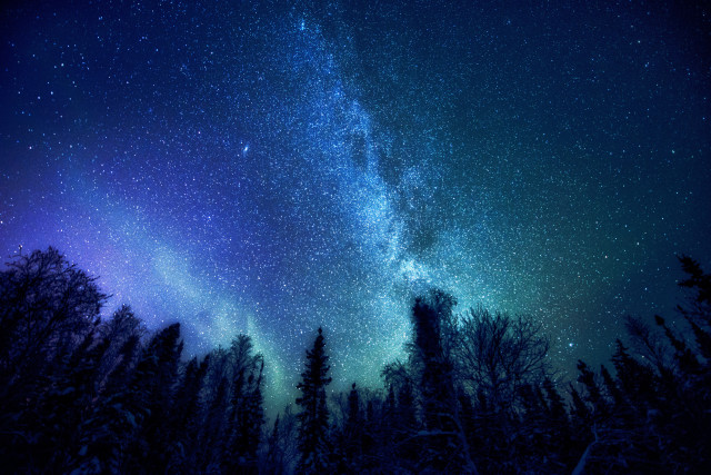 Night sky milky way moon free wallpaper - medium preview image