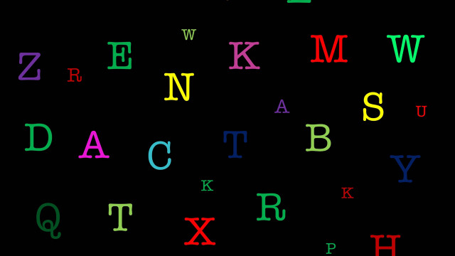 Colorful alphabet black background typographic free wallpaper - medium preview image