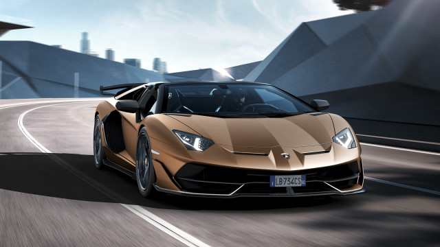 Gold sports car bridge clock free wallpaper - medium preview image