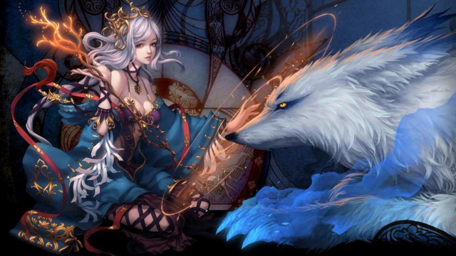 Woman wolf anne stokes anime free wallpaper - medium preview image