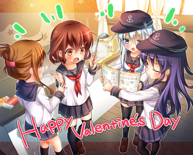 Valentines day girls akatsuki hibiki free wallpaper - medium preview image