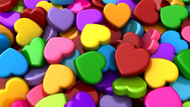 Multicolored hearts pile anne dunn free wallpaper - medium preview image