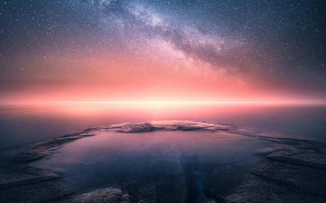 Night sky stars island mystical free wallpaper - medium preview image