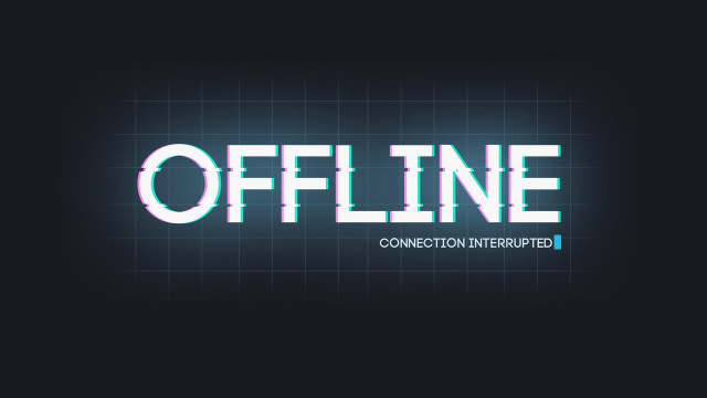 Offline neon blue grid outline free wallpaper - medium preview image