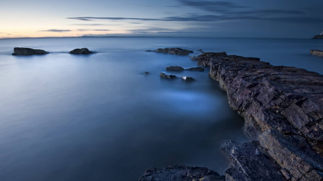 Lighthouse rocks longexposure mountains ocean free wallpaper - medium preview image